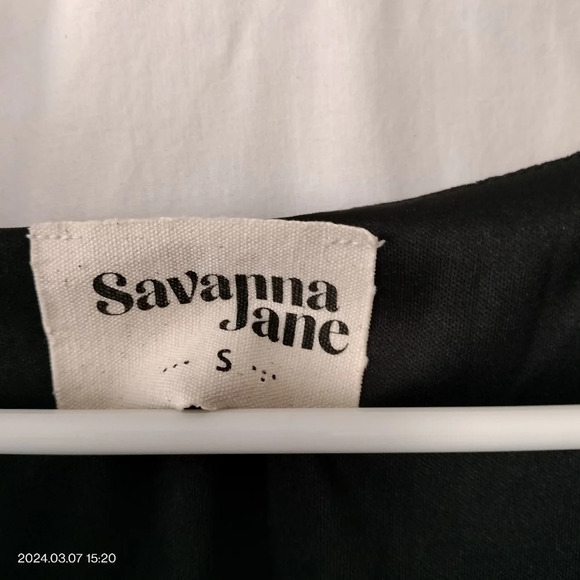 Savanna Jane Size Small Black White Abstract Sleeveless Lined Dress - Picture 6 of 10